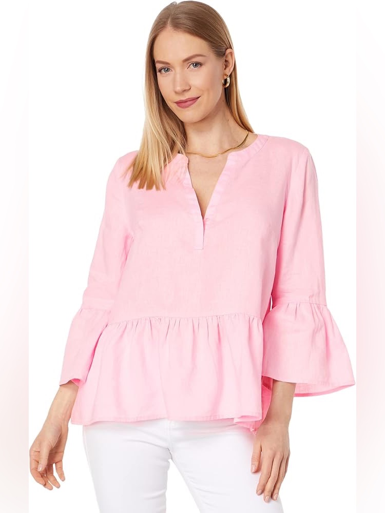 Lilly Pulitzer 3/4 Sleeve Bekah Linen Top